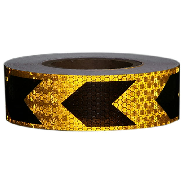 High-Visibility Hexagonal Honeycomb Pattern Reflective Warning Tape with Directional Arrows, 3000x50mm PVC Reflective Sticker for Vehicles, Bikes, Ships & Machinery - Water-Resistant, Strong