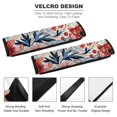 thumbnail image 2 of WYYP Flowers Floral Pattern Car Seat Strap Pads Comfortable Car Interior Decor 2Pcs, 2 of 6