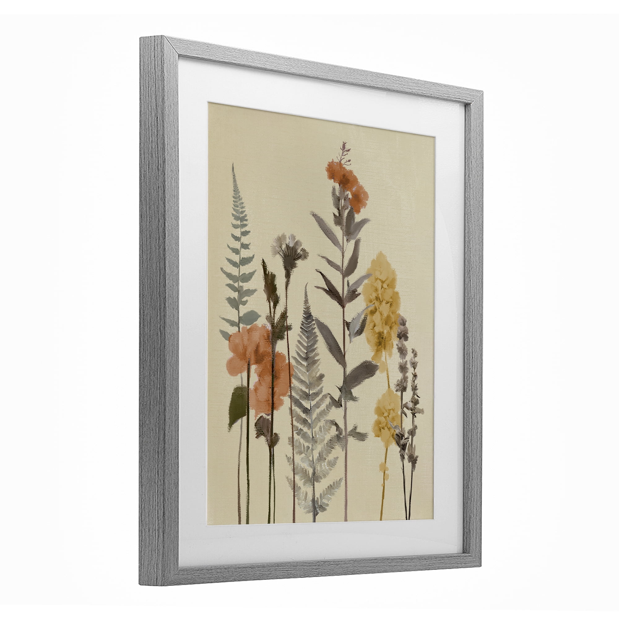 Stupell Industries Fall Botanicals Fresh Ferns Gray Framed Print Under Glass, design by Elizabeth Medley