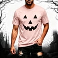 thumbnail image 6 of CONFREE Halloween Mens Short Sleeve Tshirts Crew Neck Hallowmas Pumpkin Face Graphic Lightweight T-Shirts, 6 of 8