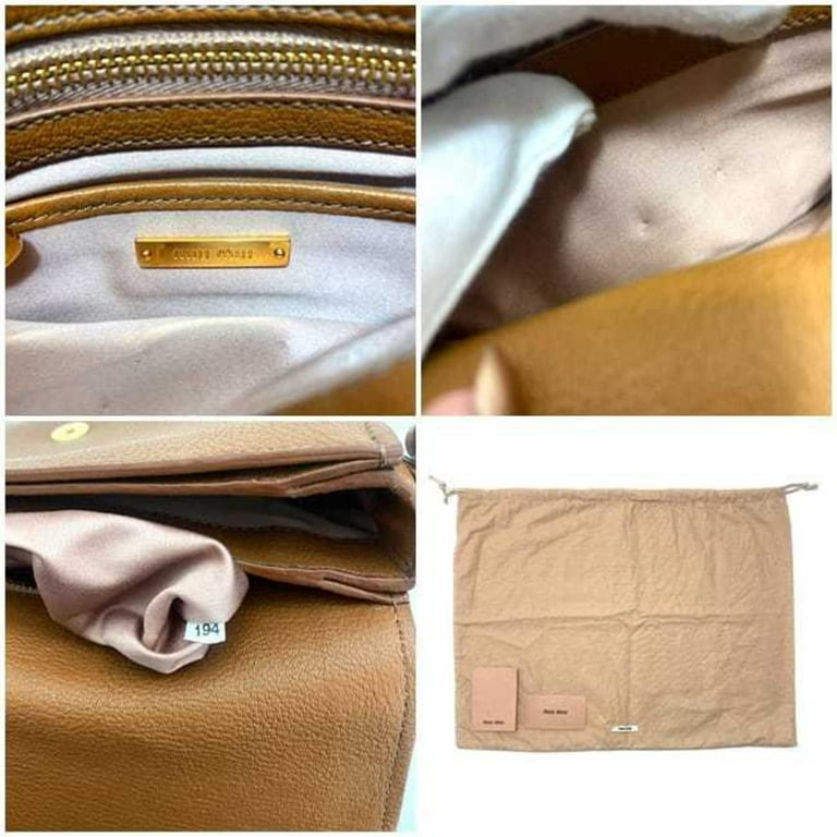Miu Miu, Bags, Auth Miu Miu Brown Leather Shoulder Bag