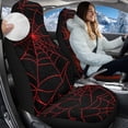 thumbnail image 2 of Uorisanigo Front Car Seat Covers Universal Red Cobweb Highback Bucket Seat Covers - Fit Most Cars, Trucks, SUVS, Vans 2 PCS Automotive Seats Cover, Washable, 2 of 7
