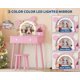 thumbnail image 2 of Yeshouse tocador infantil con espejo en forma de oso, incluye taburete y luces LED, escritorio de maquillaje de madera estilo princesa con cajones de almacenamiento, mueble de juego seguro para niñas, 2 of 8