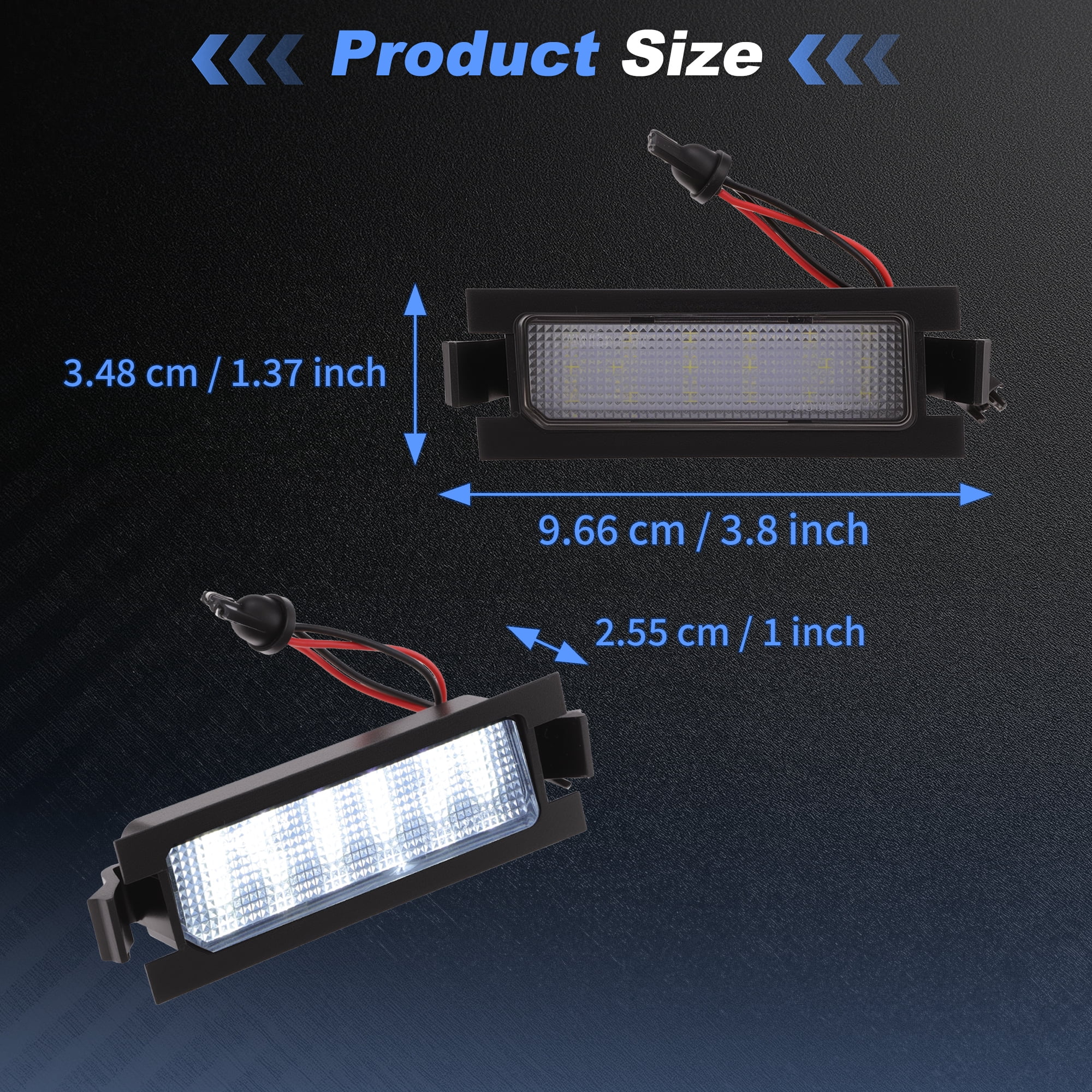 Unique Bargains LED License Plate Light for Kia Pro Ceed (for ED) 2006-2011 for Kia Ceed 2 (for JD) 2012-2020 White Light LED Tag Light Plastic No.3076322531/925011H500 1 Set