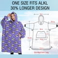 thumbnail image 4 of Oversized Wearable Blanket Hoodie,Purple Cartoon Cat Unicorn Pattern Sherpa Blanket Hoodie with Super Pockets,Super Warm Fuzzy Pullover for Women & Men, 4 of 6