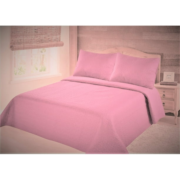 QUITL NENA TWIN LIGHT PINK 3 Piece Midwest Modren Pattern ...