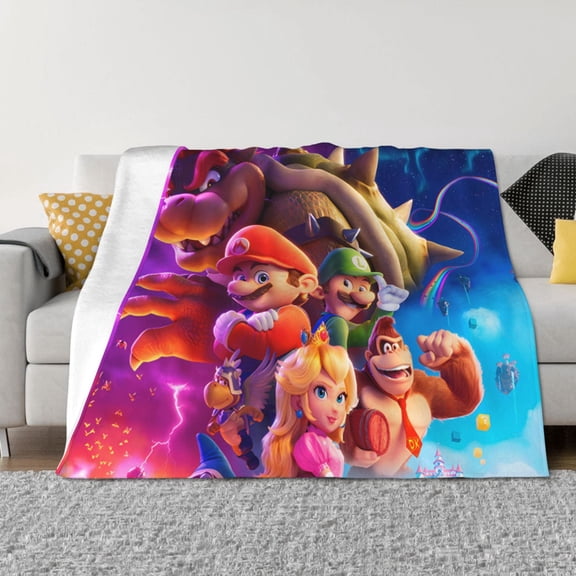 Saiise Mario C Throw Blanket 40"x30" ,Soft Lightweight Cozy All Season Blanket for Bed,Couch,Car