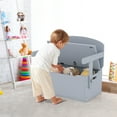 thumbnail image 4 of Costway 3-in-1 Kids Convertible Storage Bench Wood Activity Table and Chair Set Grey, 4 of 10