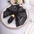thumbnail image 2 of Balsa Circle 20x20 in Black Sequined Geometric Design Tulle Net Fabric Table Napkin Party Events Decorations Supplies, 2 of 8