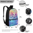 thumbnail image 3 of Jeiento Axolotl Backpack for School Girls 6-8 Lightweight Backpack with Lunch Box Pencil Case Water Bottle Sleeve 4 Pcs for Elementary Kindergarten Kids School Bookbag Starry Sky, 3 of 7