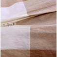 thumbnail image 4 of Home Soft Things Cotton Plaid Windowpane Check 3-piece Duvet Cover Set Gingham Coffee 102" x 90", 4 of 5