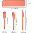 thumbnail image 2 of FrostHike 2 Sets Reusable Utensil Set with Case. Portable Camping Fork Knife Spoon Set. Wheat Straw Travel Utensils for Lunch Box. for School Work Lunch or Daily Use (Yellow. Orange), 2 of 5