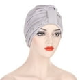 thumbnail image 4 of TRUBKH Hair Turban Headbands for Women Bandana Headbands for Women Silk Hair Wrap Sweat Band for Women Satin Headbands Boho Headbands for Women Gray One Size, 4 of 4