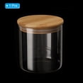 thumbnail image 3 of Uxcell 22 oz Tarro de vidrio con tapa de bambú hermética Contenedor de cocina de vidrio Tarro de almacenamiento de alimentos claro (10x10cm), 3 of 6