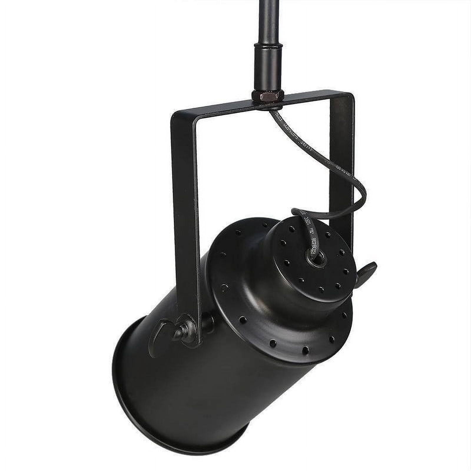 LNC 3-Light Adjustable Track Lighting with Wood Canopy, Matte Black Industrial Ceiling Fixture