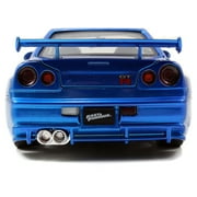 Fast & Furious 1:24 Brians 2002 Nissan Skyline GT-R R34 Die-cast Car Play Vehicles, Blue