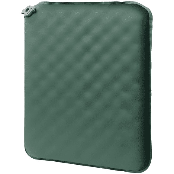 Inflatable Seat Cushion, Portable Camping Mat with Foot Press, Lightweight Nylon TPU Comfortable Travel Seat Cushion for Airplane Outdoor Camping, Green, 16.9 x 13 in