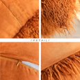 thumbnail image 3 of Housse de Coussin Décorative Rétro en Fourrure Longue pour Canapé, Ensemble de 2, 20 Pouces (50cm), Marron Suricate, 3 of 6