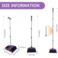 thumbnail image 2 of 1-Pack Purple Upright Broom & Dustpan Combo Lightweight Stainless Steel Long Handle for Home Kitchen Office Pet Hair Cleaning, 2 of 4