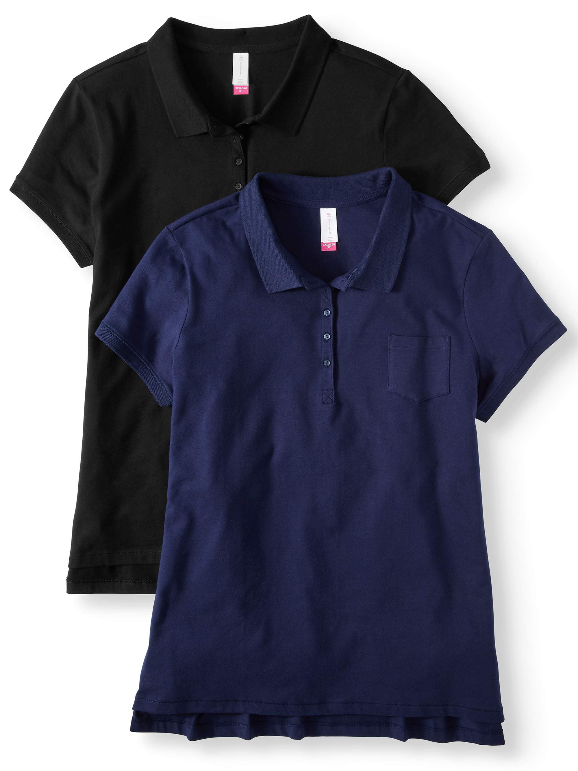 No Boundaries Juniors' School Uniform Short Sleeve Polo, 2 Pack