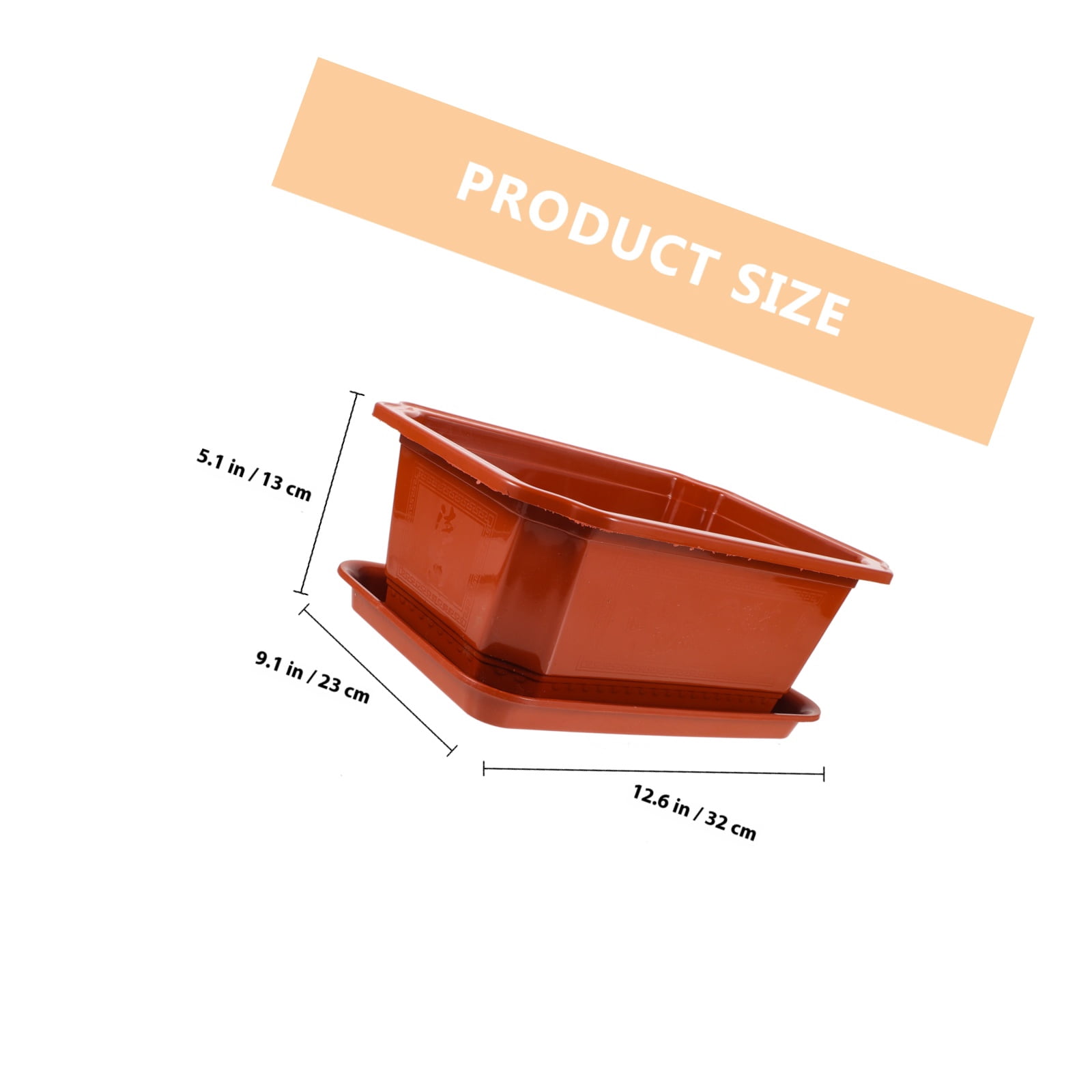 IMIKEYA Set of 2 Dark Red Plastic Flower Pots for Gardening, Planter Containers for Indoor and Outdoor Plants