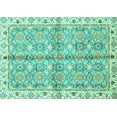 thumbnail image 1 of Ahgly Company Indoor Rectangle Oriental Turquoise Blue Traditional Area Rugs, 4' x 6', 1 of 4