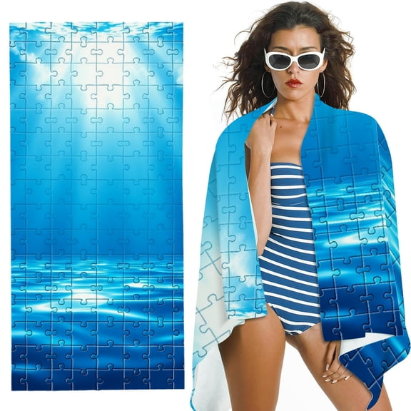 RKSupls Underwater Sunlight Ocean Microfiber Beach Towel, Extra Large Quick Dry Lightweight Towel for Travel Swimming Camping, Soft Super Absorbent- 30x60 in