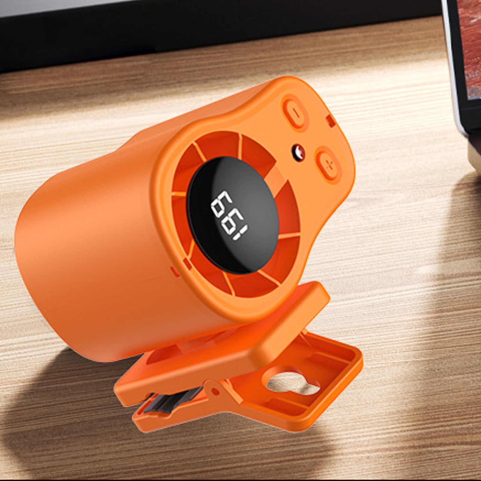 2026 Car Clip-On Air Conditioner Fan with LED Display, 360° Rotation, 100 Speeds, USB Rechargeable
