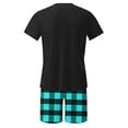 thumbnail image 4 of ZhiZhuang Mens Big & Tall Pajamas Sets Plus Size,Men Modal Plaid Pajamas Set Comfy Sleepwear Short Sleeve Pjs Set Soft 2 Piece Lounge Set Cozy Nightwear, 4 of 6