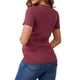 thumbnail image 3 of Blusa de lactancia de verano para mujeres INSPIRE CHIC, con cuello en V, manga corta, tops para embarazo, camisetas fruncidas, pequeña, roja, 3 of 6