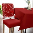 thumbnail image 5 of Merry Christmas Stretch Dining Chair Covers, Balls Snowflakes Stars Red Background Winter Removable Dining Chair Protector Slipcovers for Kitchen, Party, Restaurant, Set of 6, 5 of 7