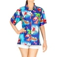 thumbnail image 4 of LA LEELA Women's Beach Funny Santa Claus Party Holiday Blouse Shirt Tops Short Sleeve Hawaiian Christmas Tree Dresses for Women XXL Xmas Gifts, Blue, 4 of 6