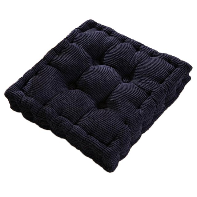 Corduroy Memory Foam Chair Pads/Cushions Dark Blue