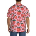 thumbnail image 3 of Yiaed Cartoon Strawberry Print Mens Casual Wrinkle Free Shirts Short Sleeve Button Down Summer Stretch Dress Shirt-Large, 3 of 5