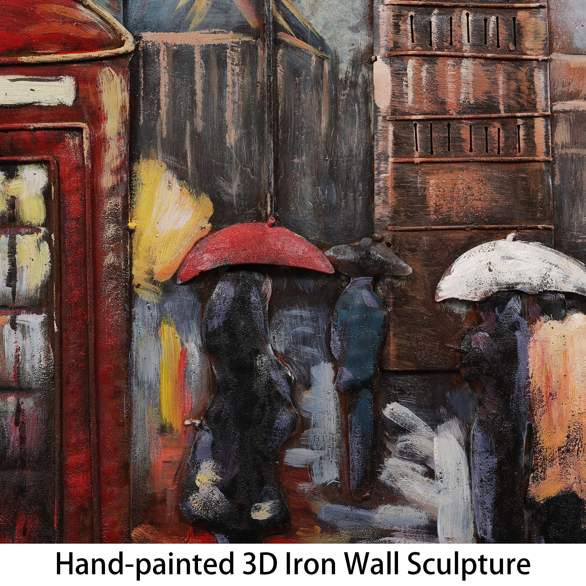 Empire Art Direct PMO-19020-3248 City Street Mixed Media Iron Hand Painted Dimensional Wall Art
