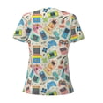 thumbnail image 5 of Wukai Playing Video Games Casual V-Neck Graphic Tees for Women: Lightweight and Breathable Summer Tops with Stylish Design-Medium, 5 of 8