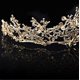 thumbnail image 2 of Tiara de boda de oro rosa con diamantes de imitación para mujer, tiara barroca, joyería para el cabello de novia para bodas, desfiles, fiestas de princesas, 2 of 5