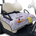 thumbnail image 2 of COEQINE 2-in-1 Golf Cart Seat Cover & Carry Bundle, Folds Like a Bag with Handle, Universal Fit for Two-Seaters, 4 Storage Pockets, Machine Washable Polyester, Sea Turtle Coral Purple, 2 of 8