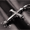 thumbnail image 4 of Cross Necklace With Cz Set On Stainless Steel Pendant For Men Choose From 4 Colors, 4 of 6