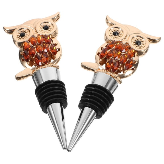 OATIPHO 2Pcs Owl Wine Bottle Stopper Set Zinc Alloy Material Airtight Seal for Wine Bottles Assorted