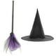 thumbnail image 1 of KAKOWELY 1 juego de disfraz de bruja de Halloween con escoba desmontable y sombrero de bruja, accesorios para mascarada y cosplay., 1 of 5