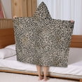 thumbnail image 5 of Black and Tan Leopard Print Hooded Bath Towel，50"x30" for Ages 3 To 12 Kids, Quick Dry Lightweight Soft Microfiber Hood Beach Towel Cover Up for Kids, 5 of 7