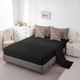 thumbnail image 5 of Manfei Cartoon Trout Queen Bedding, Stripe Abstract Bedding Comforter Set Queen, Pink Black Orange, Black Reversible, 7-Piece, 5 of 6