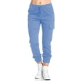 thumbnail image 1 of Pantalones cargo casuales para mujer, pantalones sueltos con cordón elástico de cintura media y bolsillo lateral, 1 of 6