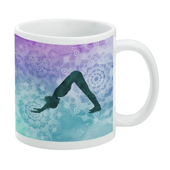Downward-Facing Dog Yoga Pose White Mug