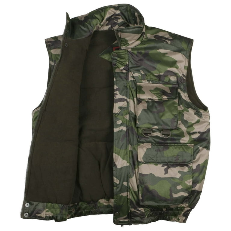 Men's Fishing Hunting Tactical Vest by 9 Crowns Essentials (Camo Olive,  Large) 