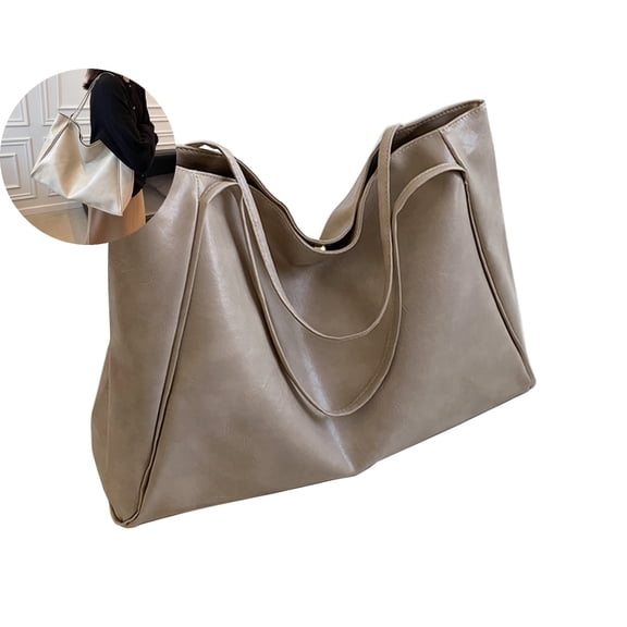 WNFJR Oversized Large Faux Leather Tote Handbag for Women, Big Capacity Laptop Shoulder Bag for Work Travel Shopper Handbag