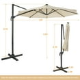 thumbnail image 2 of Gymax 10FT Cantilever Solar Umbrella 28LED Lighted Patio Offset Tilt 360° Outdoor Beige, 2 of 10