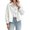 White, variant on Plaid Patchwork Women Long Sleeve Lapel Single Breasted Jacket Trench Coat