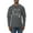 Charcoal, variant on Autumn Leaves and Pumpkins Please Black and White Distress Filter Halloween Men Long Sleeve Shirt, White, Large